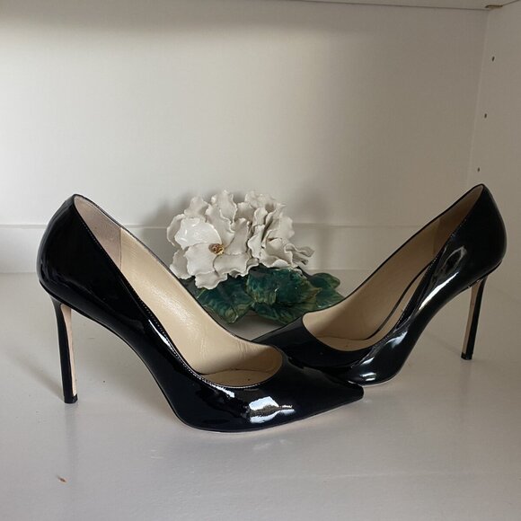JIMMY CHOO Black patent Leather Romy Heels - Picture 6 of 7